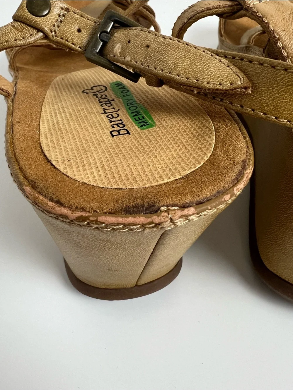Baretraps Lotti Womens 11‎ Tan Strappy Wedge Sandals Memory Foam Comfort Shoes